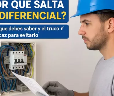 electricista comprobando el salto de un diferencial